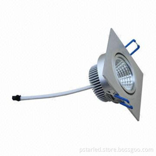 10W LED downlight, round and square housing available, 100lm/W